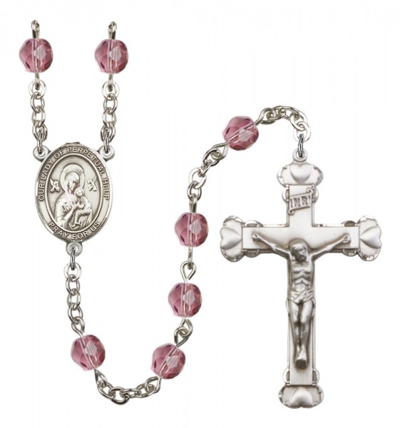 Women's Our Lady of Perpetual Help Birthstone Rosary - Amethyst