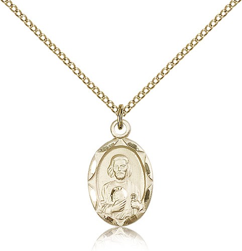 Small Oval St. Jude Medal - 14KT Gold Filled