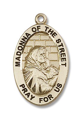 Madonna of The Street Medal - 14K Solid Gold