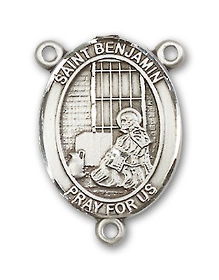 St. Benjamin Rosary Centerpiece Sterling Silver or Pewter - Sterling Silver