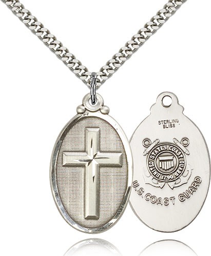 Cross Coast Guard Pendant - Sterling Silver
