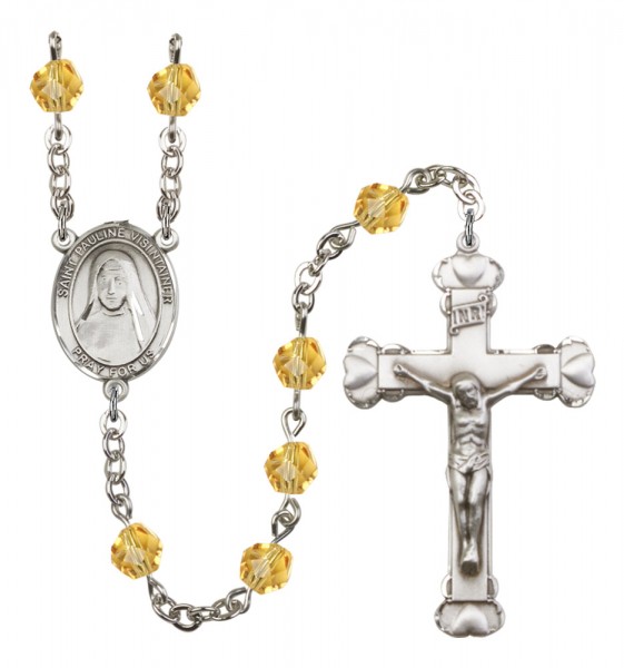 Women's St. Pauline Visintainer Birthstone Rosary - Topaz