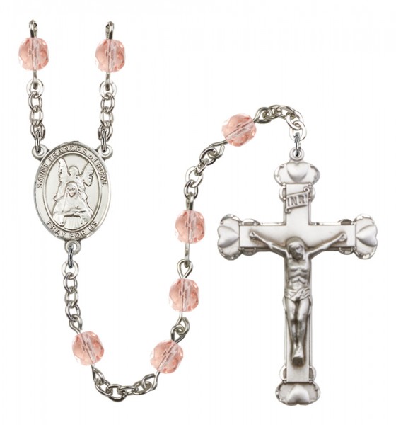 Women's St. Frances of Rome Birthstone Rosary - Pink
