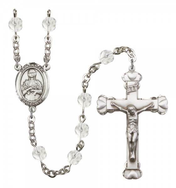 Women's St. Kateri Tekakwitha Birthstone Rosary - Crystal