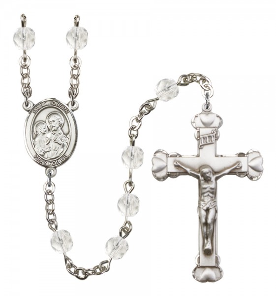 Women's St. Joseph Birthstone Rosary - Crystal
