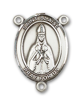 St. Blaise Rosary Centerpiece Sterling Silver or Pewter - Sterling Silver