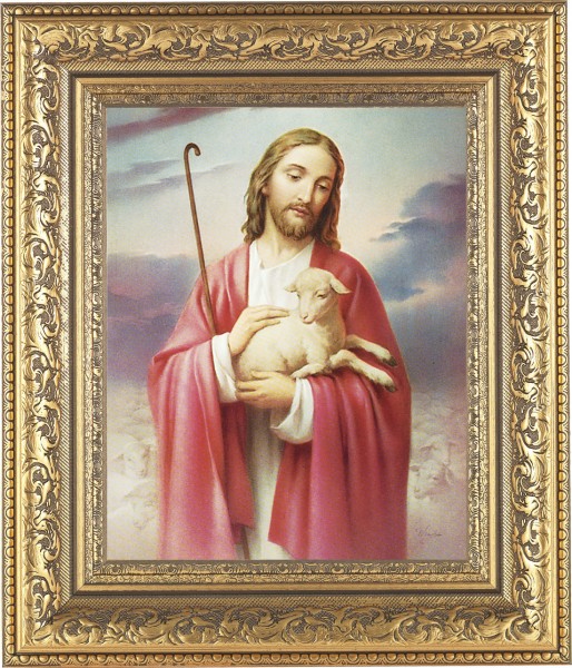 Jesus the Good Shepherd 8x10 Framed Print Under Glass - #115 Frame