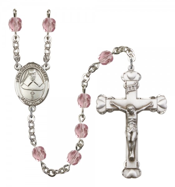 Women's St. Katharine Drexel Birthstone Rosary - Light Amethyst