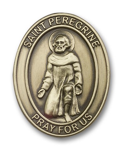 St. Peregrine Visor Clip - Antique Gold