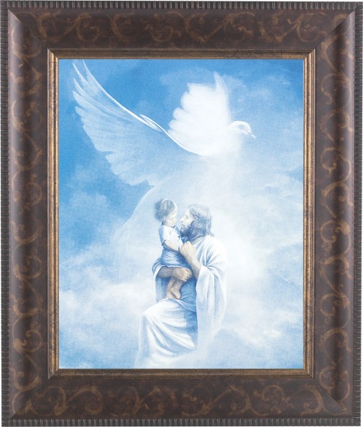 Jesus Holding Child In Heaven 8x10 Framed Print Under Glass - #124 Frame