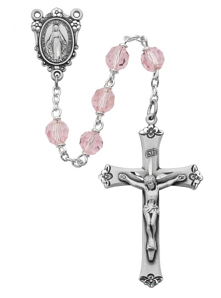 Pink Crystal Rosary - Rose
