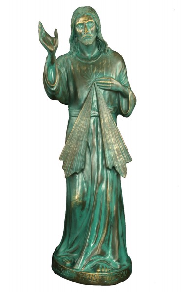 Plastic Divine Mercy Statue - 24&quot;H   - Patina