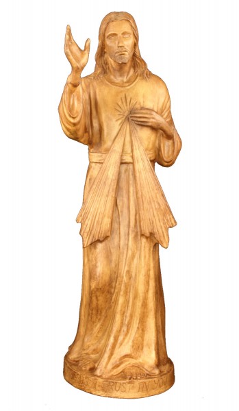 Plastic Divine Mercy Statue - 24&quot;H   - Woodstain