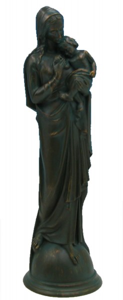 Plastic Madonna and Child Statue - 24 inch - Patina