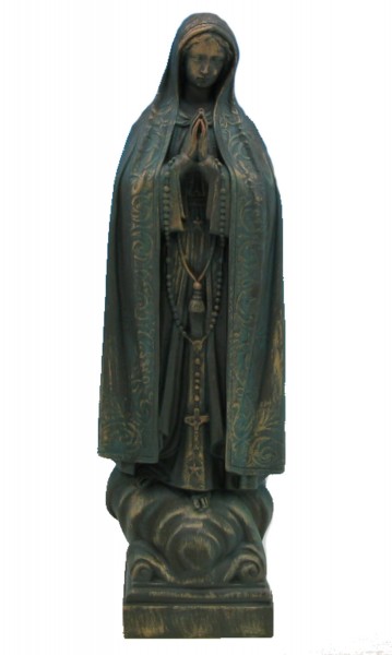 Plastic Our Lady of Fatima Statue - 24 inch - Patina