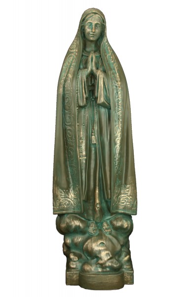 Plastic Our Lady of Fatima Statue - 32 inch - Patina