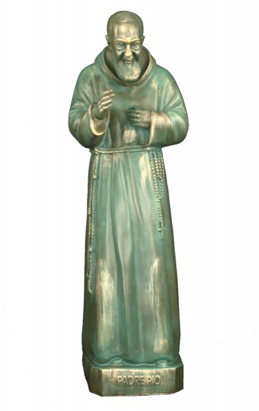 Plastic Padre Pio Statue - 24 inch - Patina