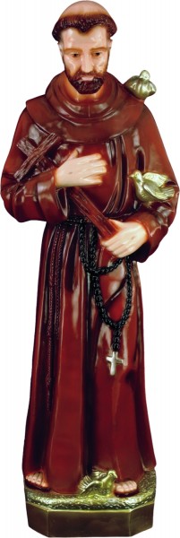 Plastic Saint Francis Statue - 32 inch - Full Color