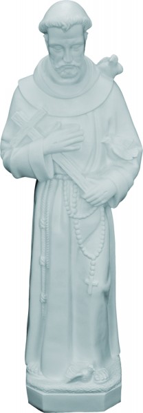 Plastic Saint Francis Statue - 32 inch - White