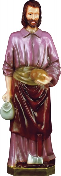 Plastic Saint Joseph the Worker Statue - 24 inch - Full Color