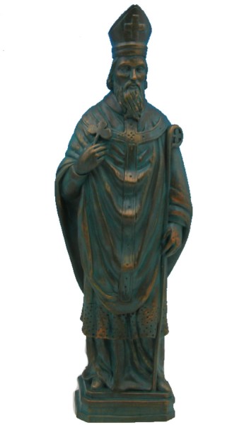Plastic Saint Patrick Statue - 24 inch - Patina