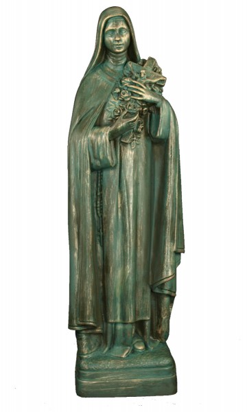 Plastic Saint Theresa Statue - 24 inch - Patina