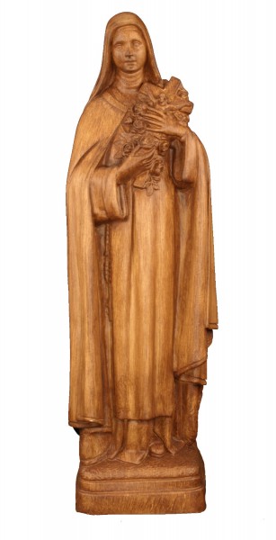 Plastic Saint Theresa Statue - 24 inch - Woodstain