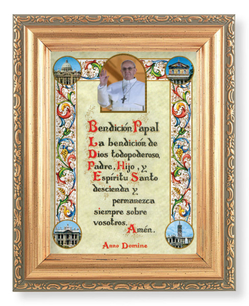 Pope Francis Blessing (Spanish) 4x5.5 Print Under Glass - Full Color