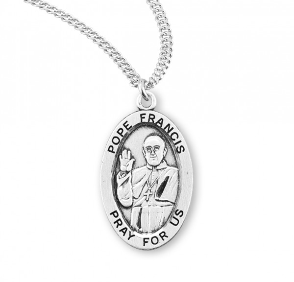 Pope Francis Oval Medal - Sterling Silver