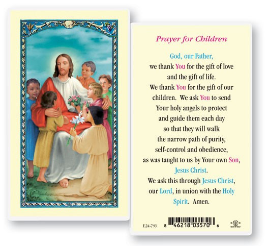 Prayer For Children Laminated Prayer Card - 1 Prayer Card .99 each