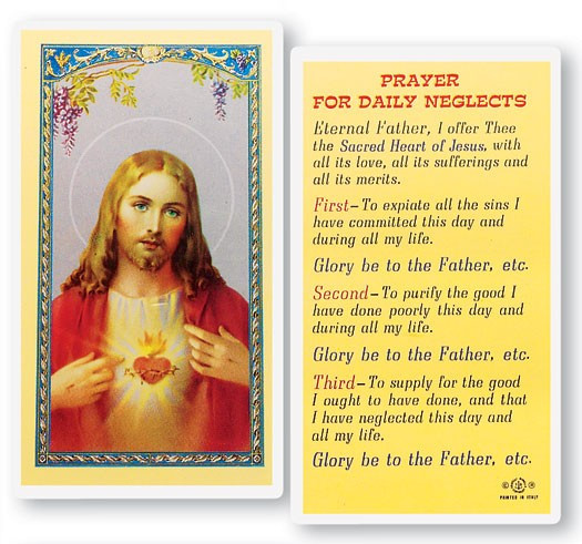 Prayer For Daily Neglects Laminated Prayer Card - 1 Prayer Card .99 each