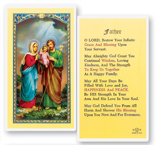 Prayer For Father Laminated Prayer Card - 1 Prayer Card .99 each