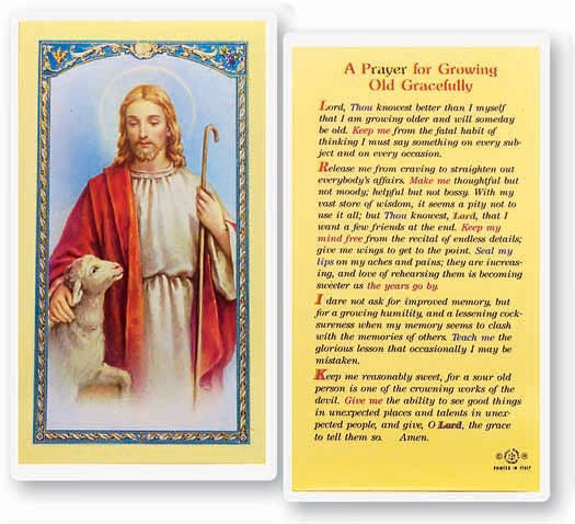 Prayer For The Growing Old Laminated Prayer Card - 1 Prayer Card .99 each