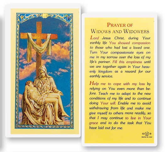 Prayer For Widows and Widowers Laminated Prayer Card - 1 Prayer Card .99 each