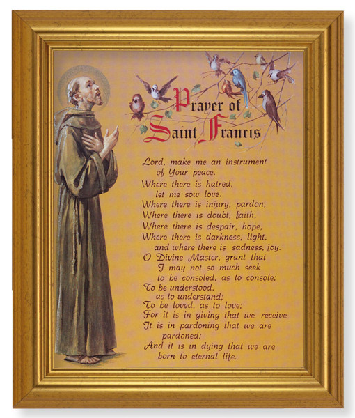 Prayer of St. Francis 8x10 Framed Print Under Glass - #110 Frame