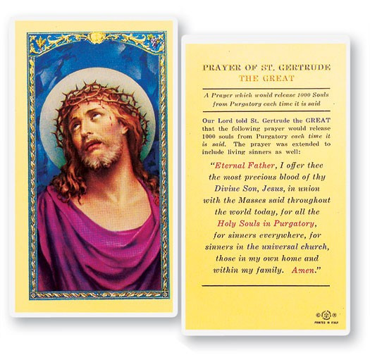 Prayer of St. Gertrude The Great Laminated Prayer Card - 1 Prayer Card .99 each