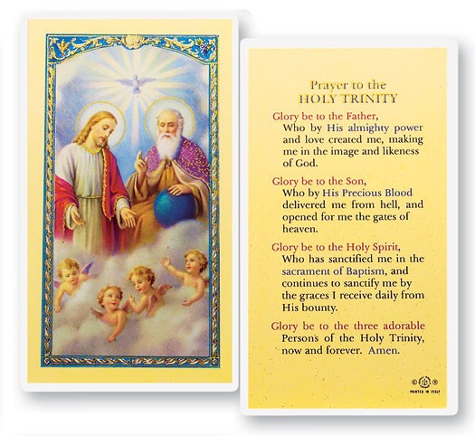 Prayer To Holy Trinity Laminated Prayer Card - 1 Prayer Card .99 each