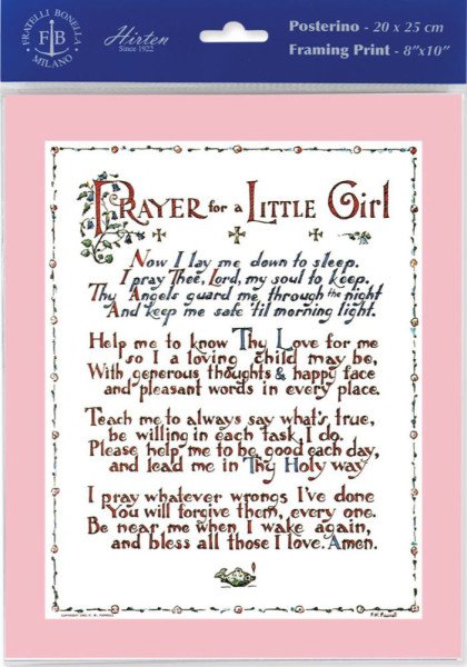 Prayer for a Little Girl Print - Sold in 3 per pack - Multi-Color