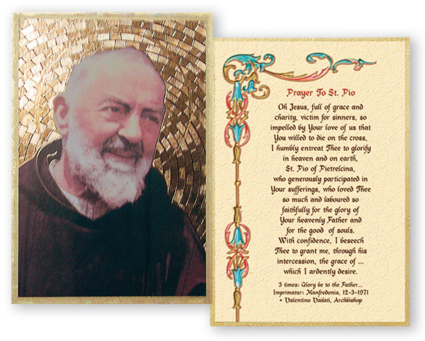 Prayer to St. Pio 4x6 Mosaic Plaque - Gold