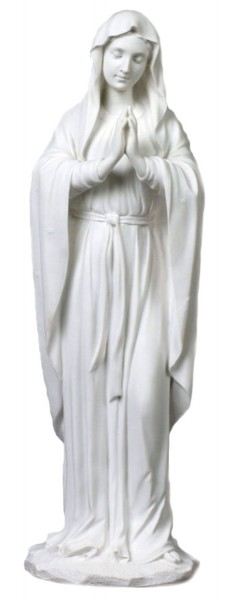 Praying Madonna Statue in White Resin - 11.75 inches - White