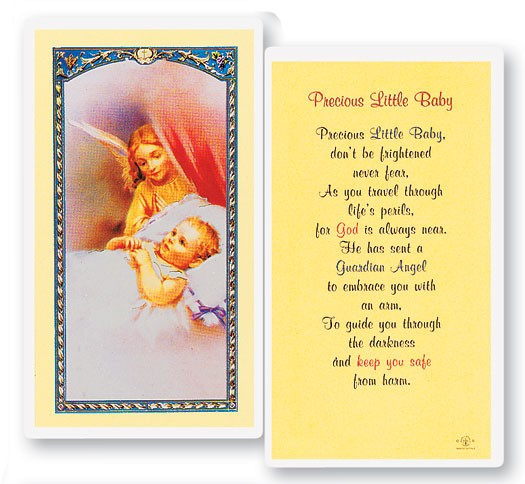 Precious Little Baby Laminated Prayer Card - 1 Prayer Card .99 each