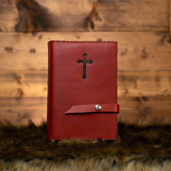 Red Leather Bible Cover Cardinal - Red