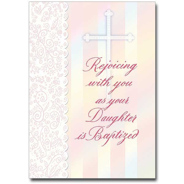 Rejoice with You as Your Daughter is Baptized Greeting Card - Pink