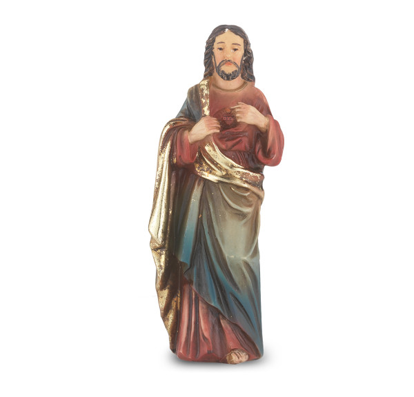 Sacred Heart of Jesus 4 inch Resin Statue - Multi-Color