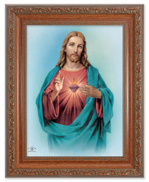 Sacred Heart of Jesus 6x8 Print Under Glass - #161 Frame