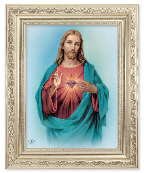 Sacred Heart of Jesus 6x8 Print Under Glass - #163 Frame