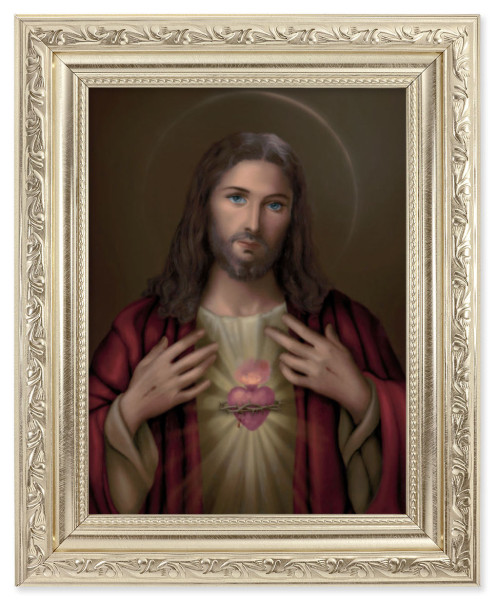 Sacred Heart of Jesus 6x8 Print Under Glass - #163 Frame