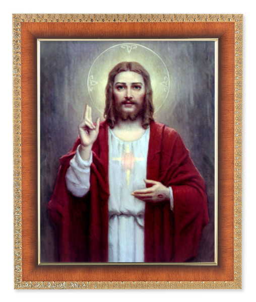 Sacred Heart of Jesus 8x10 Framed Print Under Glass - #122 Frame