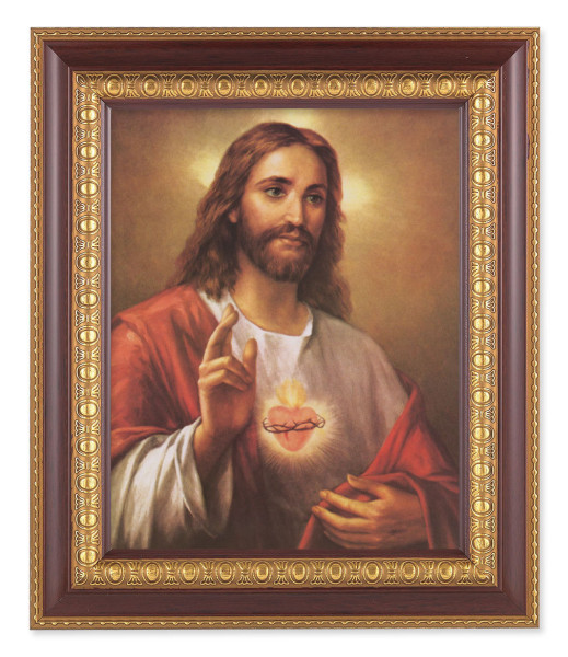 Sacred Heart of Jesus 8x10 Framed Print Under Glass - #126 Frame