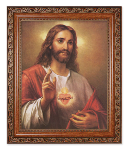 Sacred Heart of Jesus 8x10 Framed Print Under Glass - #161 Frame